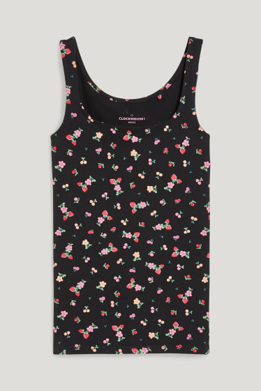 Clockhouse femme - CLOCKHOUSE - Recover™ - haut - à fleurs - noir