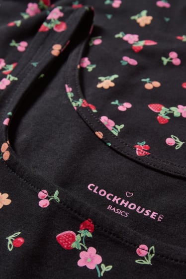 Clockhouse femme - CLOCKHOUSE - Recover™ - haut - à fleurs - noir
