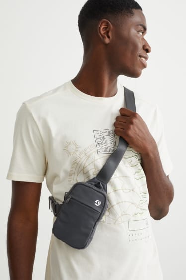 Small sports bag with shoulder strap - black