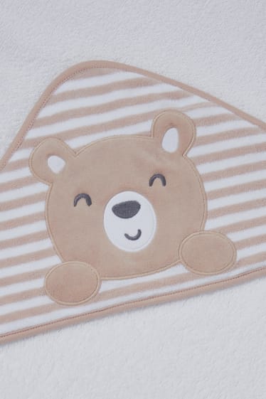 Baby Girls - Baby-Badetuch mit Kapuze - hellbraun