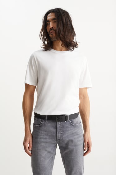 Heren - Riem - imitatieleer - zwart