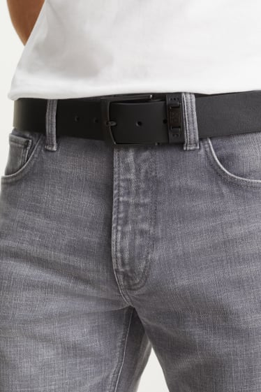 Heren - Riem - imitatieleer - zwart