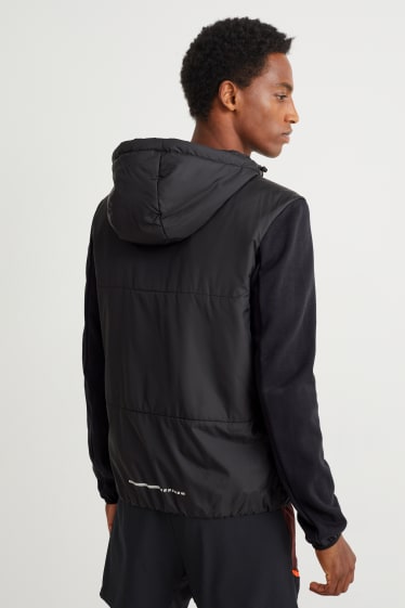 Men - Technical jacket with hood - recycled - black
