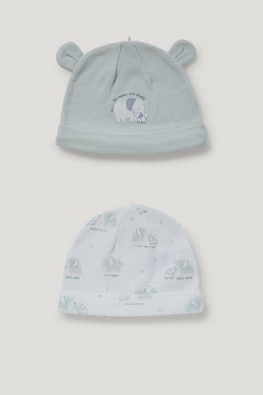 Bébé garçons - Lot de 2 - bonnets pour bébé - vert menthe