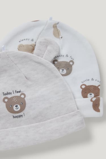 Bébé filles - Lot de 2 - bonnets pour bébé - blanc pur