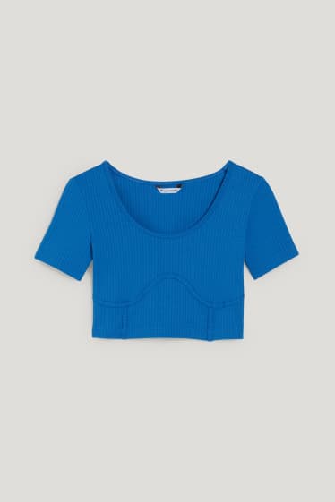 Online exclusive - CLOCKHOUSE - cropped T-shirt - blue