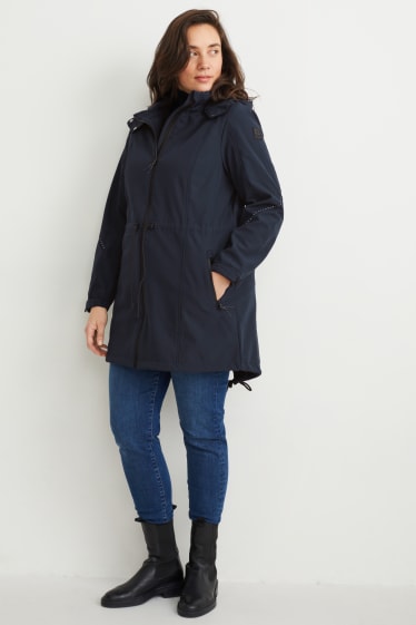 Donna - Giacca soft shell con cappuccio - blu scuro
