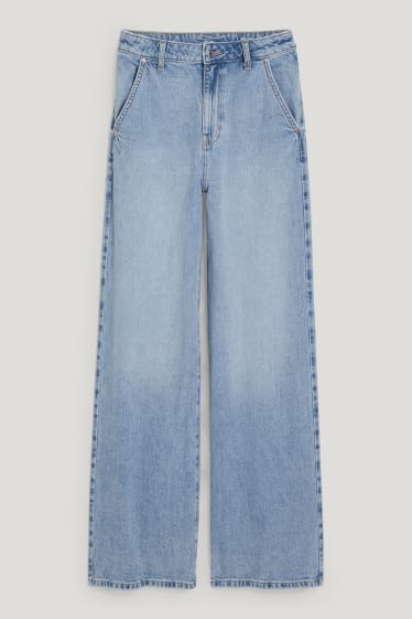 Mujer - Loose fit jeans - high waist - vaqueros - azul claro