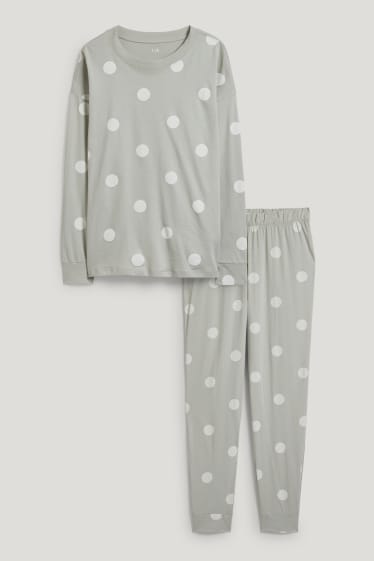 Femmes - Pyjama - à pois - vert menthe