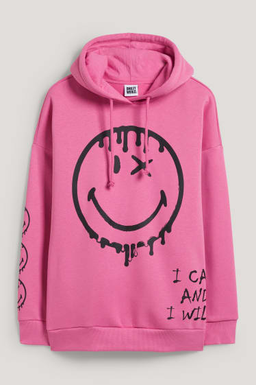 Dona XL - CLOCKHOUSE - dessuadora amb caputxa - Smileyworld® - fúcsia