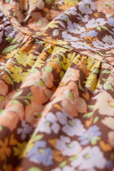 Dámské XL - CLOCKHOUSE - šaty - s květinovým vzorem - světle hnědá