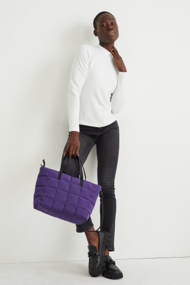 Femei - Geantă shopper matlasată - violet
