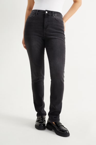 Dames - Slim jeans - high waist - LYCRA® - jeansdonkergrijs