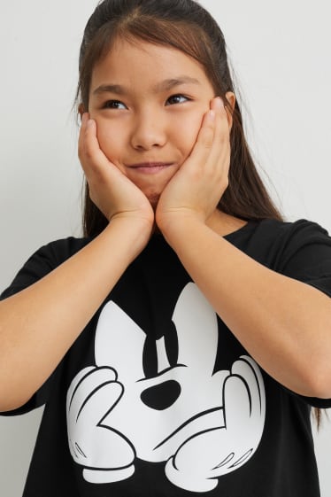 Dívčí - Mickey Mouse - tričko s krátkým rukávem - černá