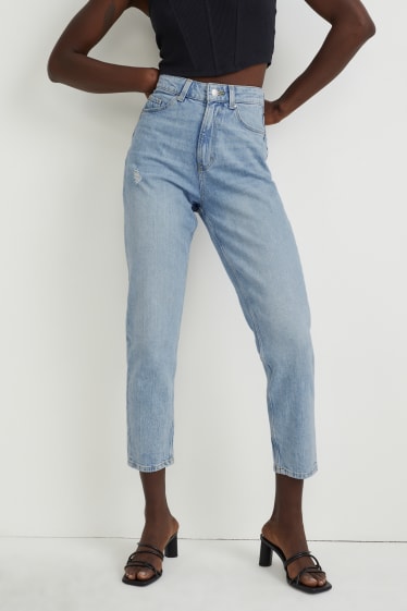 Damen - Mom Jeans - High Waist - LYCRA® - jeans-hellblau