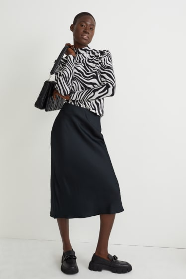 Dames - Longsleeve - zwart / wit