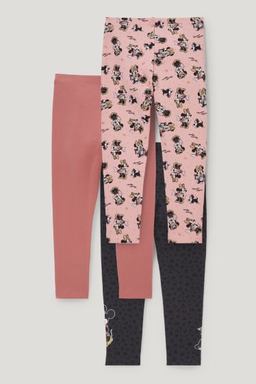 Toddler Girls - Set van 3 - Minnie Mouse - thermolegging - grijs / roze