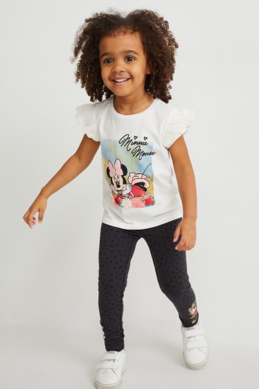 Toddler Girls - Set van 3 - Minnie Mouse - thermolegging - grijs / roze