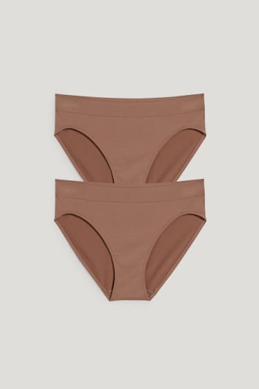 Damen - Multipack 2er - Slip - seamless - braun