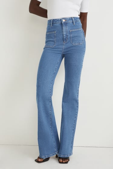 Kobiety - Flared jeans - wysoki stan - LYCRA® - dżins-niebieski