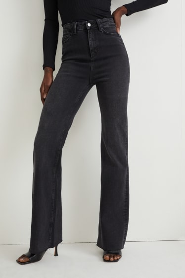 Mujer - Flared jeans - high waist - LYCRA® - vaqueros - gris oscuro