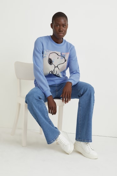 Damen - Sweatshirt - Snoopy - hellblau