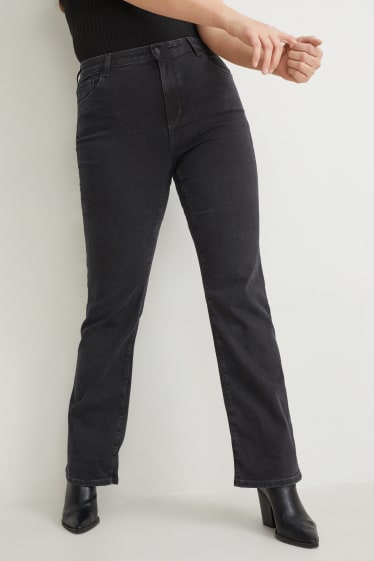 Damen - Curvy Jeans - High Waist - Bootcut - LYCRA® - schwarz