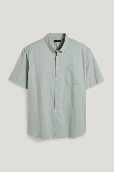 Men XL - Oxford shirt - regular fit - button-down collar - green-melange