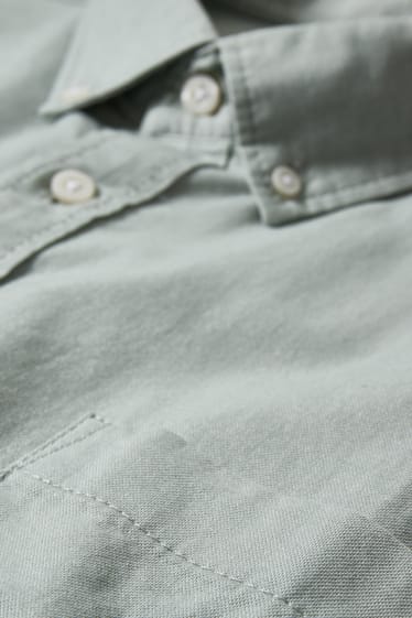 Men XL - Oxford shirt - regular fit - button-down collar - green-melange