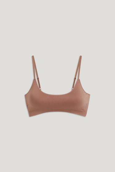 Damen - Bustier - wattiert - seamless - braun