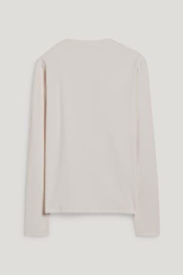 Dames - Longsleeve - crème wit