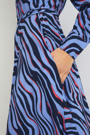 Women - Shirt dress - patterned - blue