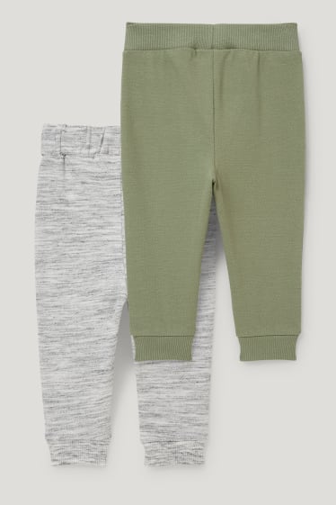 Exkluzivní online - Multipack 2 ks - teplákové kalhoty pro miminka - zelená