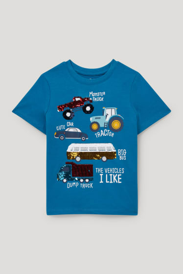 Garçons - Auto - T-shirt - finition brillante - bleu