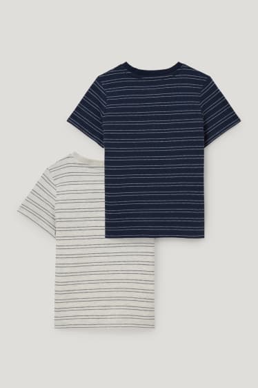 Garçons - Lot de 2 - T-shirt - bleu foncé