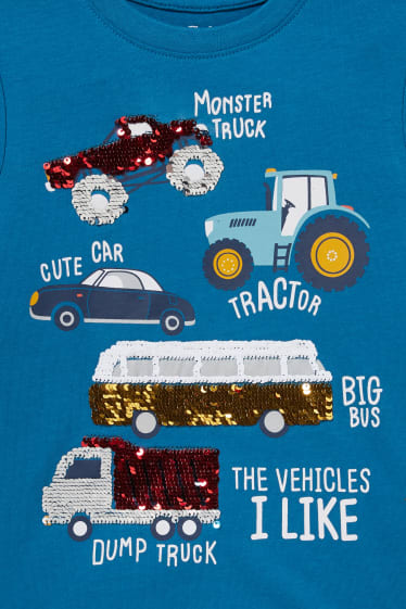 Garçons - Auto - T-shirt - finition brillante - bleu
