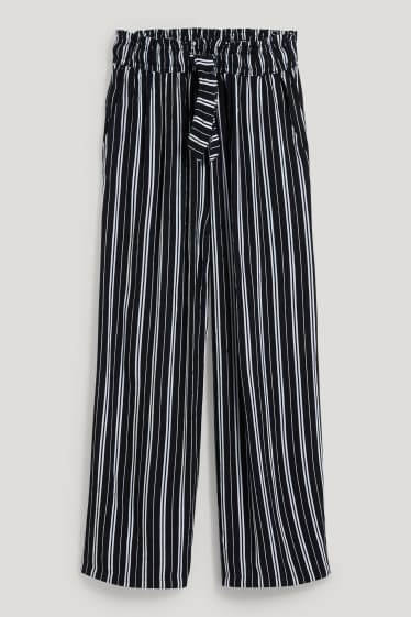 Kids Girls - Trousers - striped - black / white