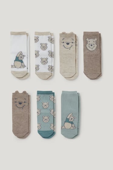 Bébé filles - Lot de 7 paires - Winnie l'ourson - chaussettes bébé à motif - beige clair