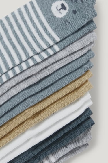 Bébé garçons - Lot de 7 paires - oursons - chaussettes bébé à motif - gris