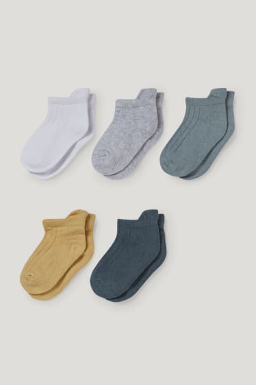 Bébé garçons - Lot de 5 - chaussettes de sport bébé - blanc / gris