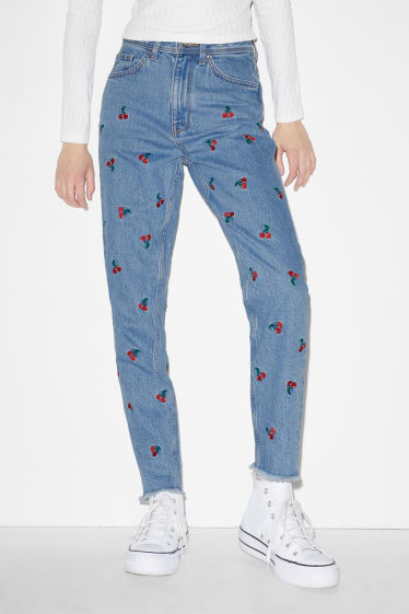 Clockhouse nena - CLOCKHOUSE - slim jeans - high waist - estampats - texà blau