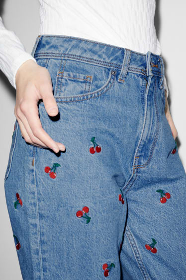 Clockhouse nena - CLOCKHOUSE - slim jeans - high waist - estampats - texà blau