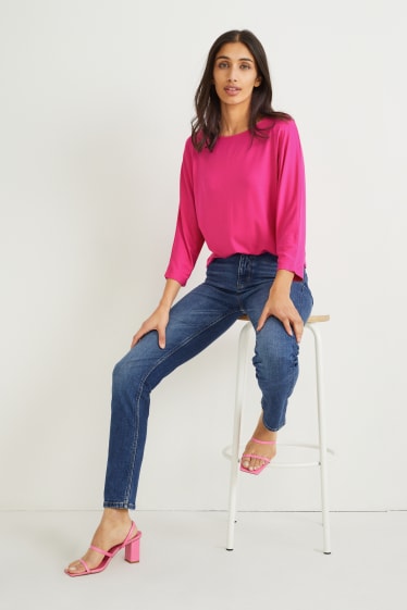 Donna - Maglia a maniche lunghe basic - fucsia