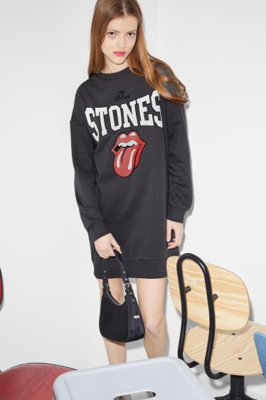 Clockhouse femme - CLOCKHOUSE - robe en molleton - Rolling Stones - gris foncé