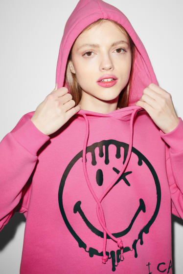 Exklusiv Online - CLOCKHOUSE - Hoodie - SmileyWorld® - pink
