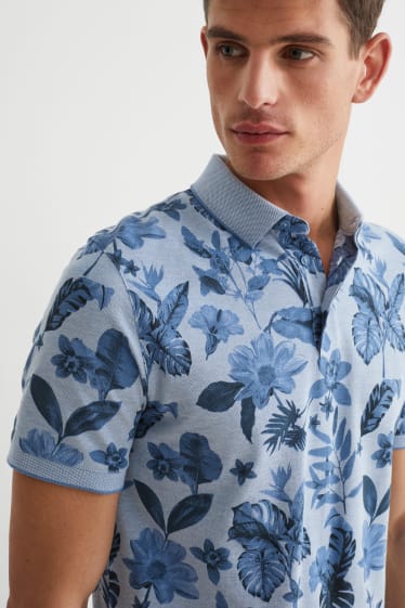 Herren - Poloshirt - blau