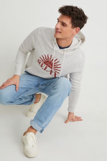 Hombre - Sudadera con capucha - gris claro jaspeado
