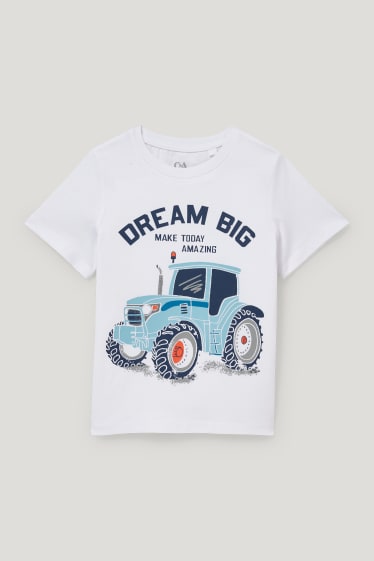 Garçons - Ensemble - T-shirt, shorts et casquette - 3 pièces - blanc
