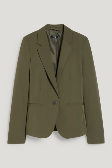 Damen - Business-Blazer - tailliert - dunkelgrün