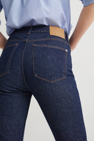 Femei - Straight jeans - talie înaltă - LYCRA® - denim-albastru închis